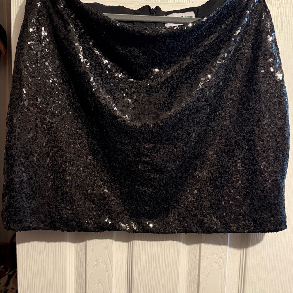 Tipsy Elves Black Sequin Mini Skirt for Cocktail Nights